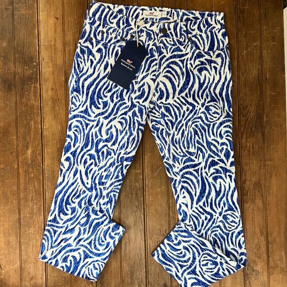Vineyard Vines Slim mid rise animal print Jeans NWT new size 4 - Picture 1 of 9